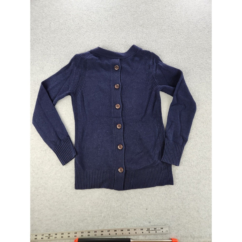 Banana Republic Sweater Women XS Blue V-neck Merino Wool Knit Button Filpucci - Picture 7 of 11